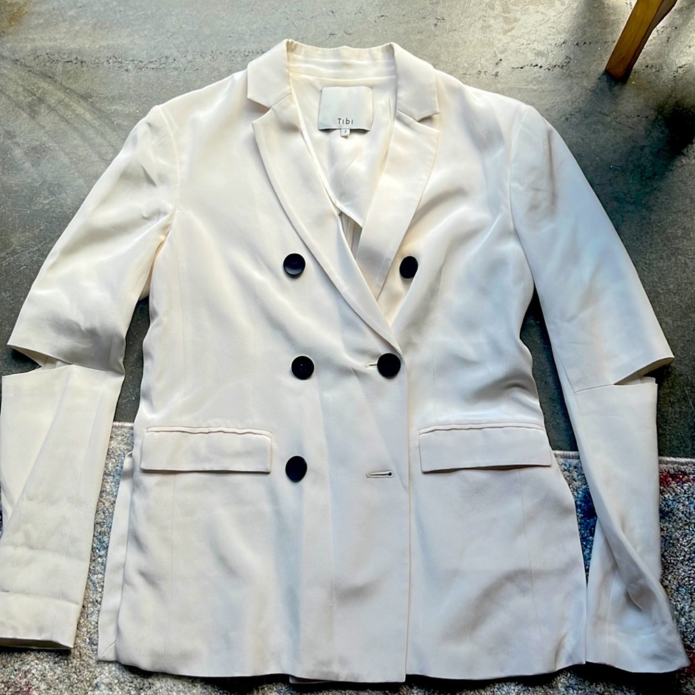 Tibi silk double breast blazer
